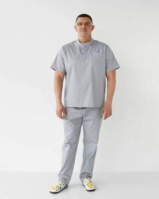 Медицинский костюм мужской Денвер серый +SIZE 447-308-679 фото