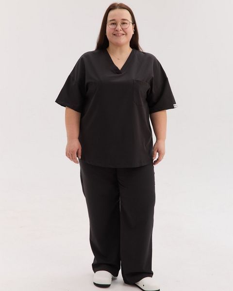 Медичний костюм жіночий Чикаго чорний +SIZE 628-321-996 фото