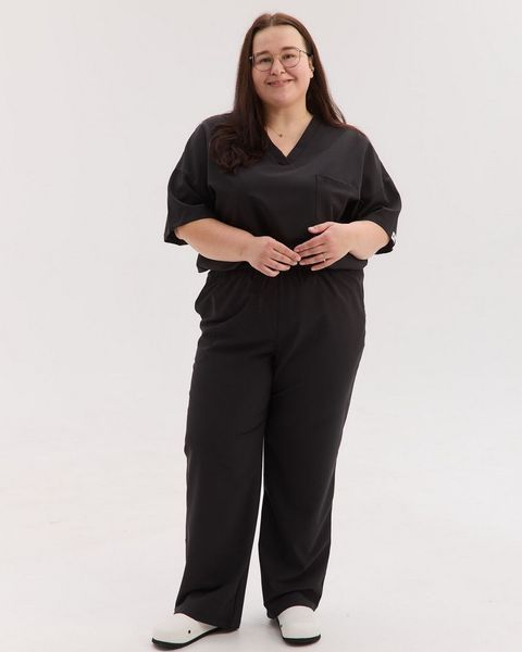 Медичний костюм жіночий Чикаго чорний +SIZE 628-321-996 фото