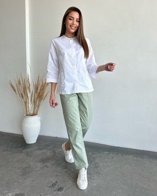 Женский медицинский костюм Elegant White/Olive 111460-0 фото