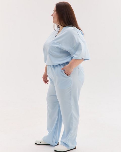 Медичний костюм жіночий Чикаго світло-блакитний +SIZE 628-436-996 фото