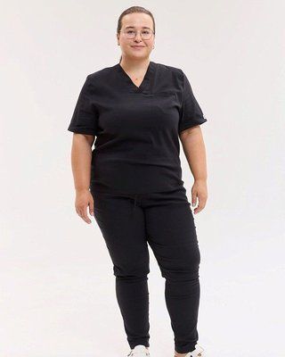 Медичний хірургічний костюм жіночий Марсель чорний +SIZE 499-321-7082 фото