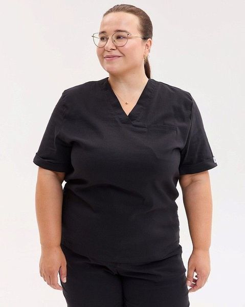 Медичний хірургічний костюм жіночий Марсель чорний +SIZE 499-321-7082 фото