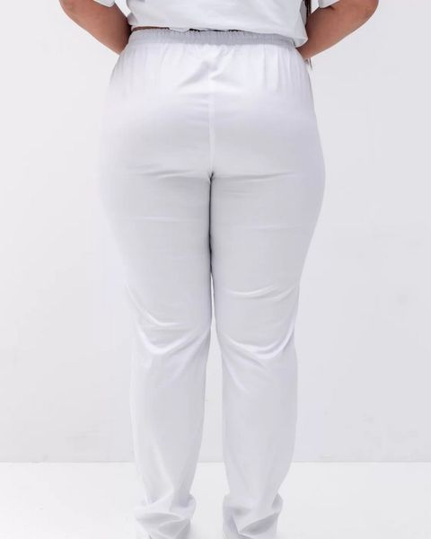 Медичні жіночі брюки Торонто білі +SIZE 568-324-948 фото