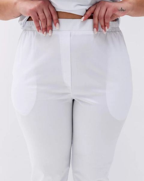 Медичні жіночі брюки Торонто білі +SIZE 568-324-948 фото