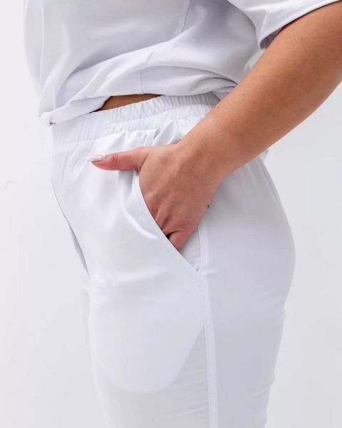 Медичні жіночі брюки Торонто білі +SIZE 568-324-948 фото