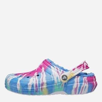 Взуття медичне Crocs Утеплені Classic Lined Tie Dye Powder Blue/Multi 8741410-51 фото