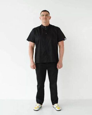 Медицинский костюм мужской Бостон черный +SIZE 485-321-679 фото