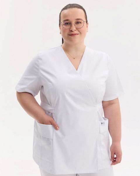 Медична сорочка жіноча Кіото біла +SIZE 574-324-679 фото