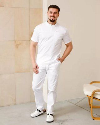 Медицинский костюм мужской Денвер белый 1704725789 фото