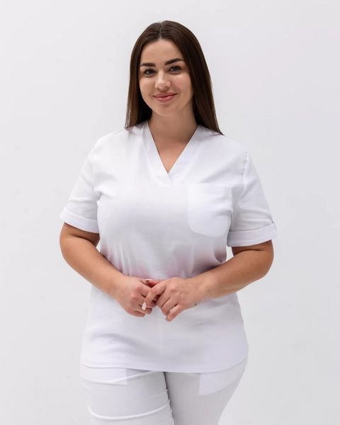 Медичний хірургічний костюм жіночий Марсель білий +SIZE 499-324-708 фото
