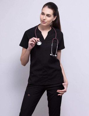 Медичний костюм жіночий Ніка чорний 2000000156613 фото