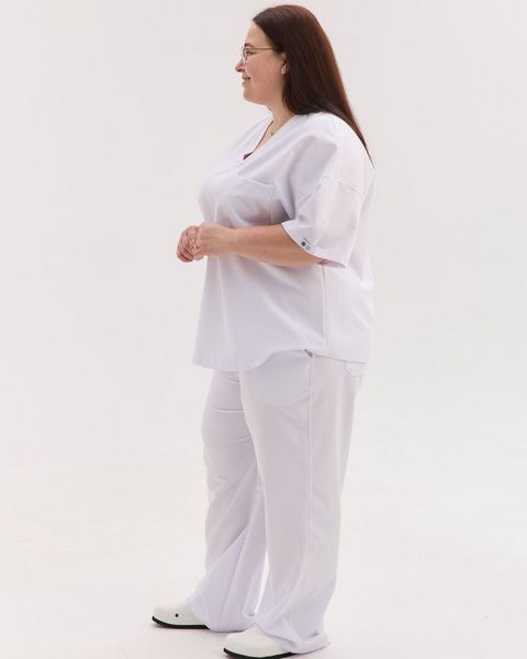 Медичний костюм жіночий Чикаго білий +SIZE 628-324-996 фото