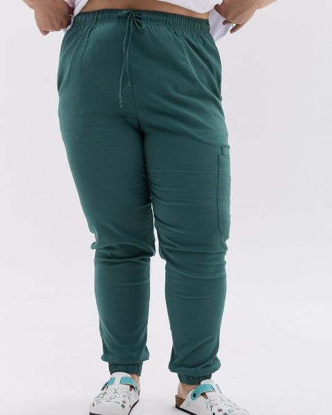 Медичні штани жіночі джогери стрейч зелені +SIZE 503-350-7301 фото