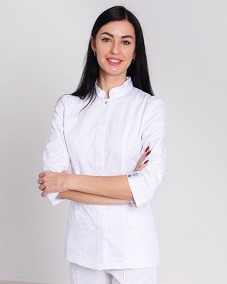 Медицинская женская рубашка Сакура белая 1704725278 фото