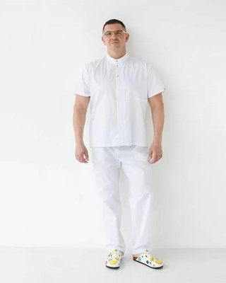 Медицинский костюм мужской Бостон белый +SIZE 385-3171-679 фото
